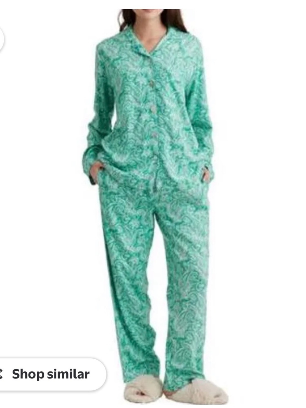 Papinelle Green Sophia Paisley Button-Down 2pc Pajama Set